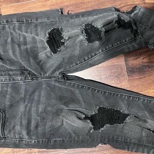 Distressed Black Womens AE Jeans